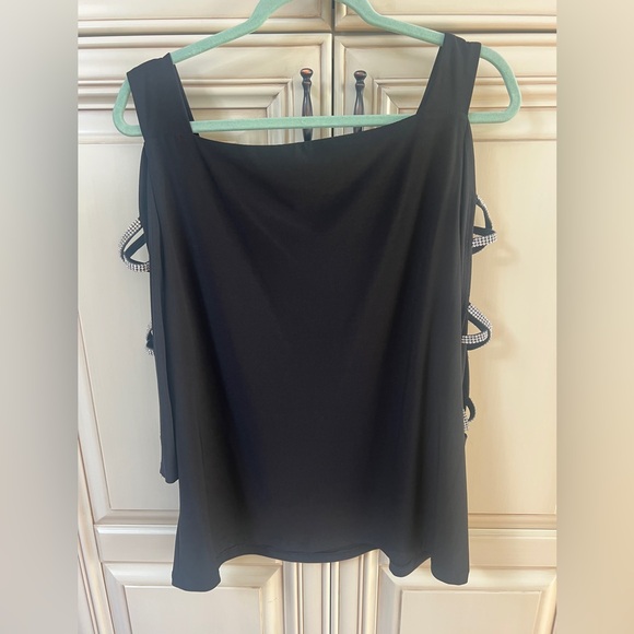 MSK dress blouse with cross detail in crystal bling - Picture 2 of 5